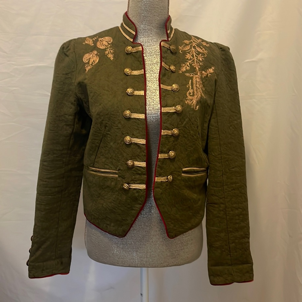Military style green jacket, free people brand